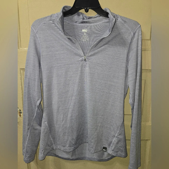 REI CO-OP Long Sleeve 1/3 Zip Light Purple Base Thin Layer Hiking Running Top - Picture 2 of 5